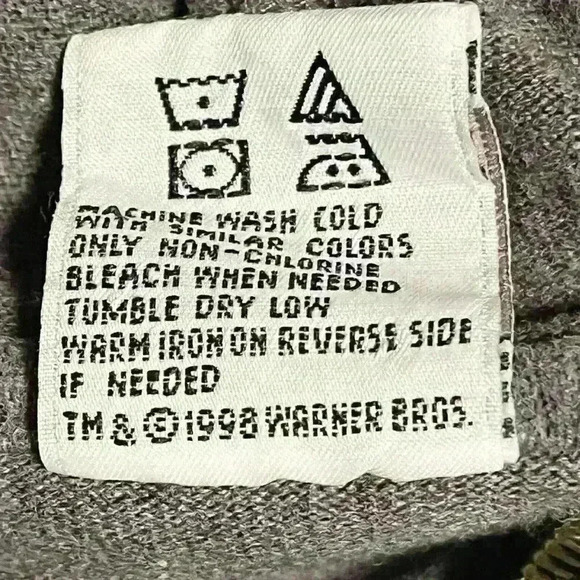 Warner Bros Tweety Bird Vintage Triple Tweety Hoodie Gray 90s Cartoon Adult M - Picture 6 of 6